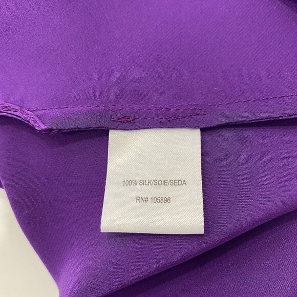 WORTH NY 12 NWT Purple Silk Long Babydoll Camisole Top Coquette Girl Deadstock - Picture 9 of 16